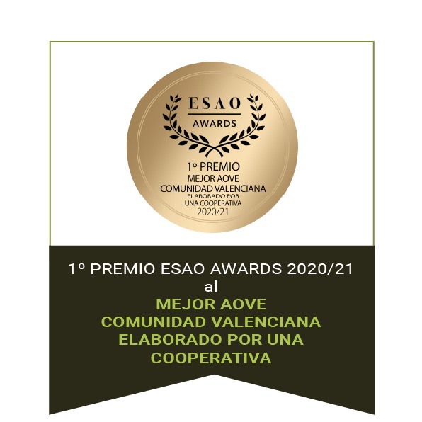 Primer premio ESAO AWARDS 2020/21 al MEJOR AOVE COMUNIDAD VALENCIANA ELABORADO POR UNA COOPERATIVA